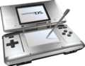 An original-model Nintendo DS system.