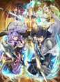 Artwork of Kiran, with Ryoma, Lissa, Camilla and Chrom.