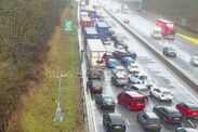 M1 traffic: Multi-vehicle crash and fire brings drivers to total standstill M1 traffic LIVE