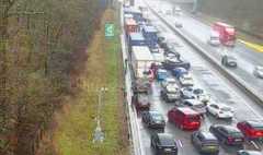 M1 traffic: Multi-vehicle crash and fire brings drivers to total standstill M1 traffic LIVE