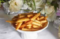 I’m a home cook—I always make crunchy homemade chips without deep frying Close-up of french fries on table