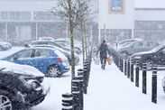 UK Weather:Snow storm in Mansfield,UK.
