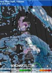 Snow on street in Broadwater. Worthing. Sussex. England