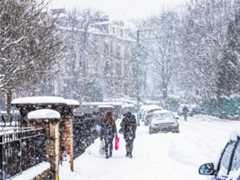 Heavy snowfall in Glasgow, Scotland
