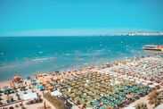 Sunny day and panoramic view to Durres beach