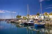 Marina of Puerto de Mogan, a small fishing port on Gran Canaria, Spain.