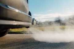 Car emitting fumes