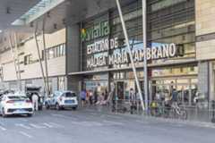Main entrance to the Malaga Maria Zambrano train station in Málaga.