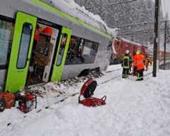 Switzerland train derailment Valais avalanche