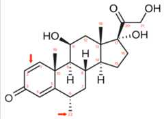 Chemical structure of methylprednisolone