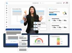 Virtual instructor explains respiratory system anatomy on e-learning platform.