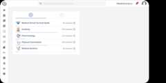 Screenshot of online learning platform with medical topics and progress.