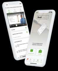 Two iPhones display medical education apps, one showing anatomy, the other Bookmatcher.