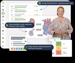 Section features np video library Handy study planner interface with features for medical students.