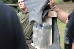 Ballistics of small arms: CCG seminar in Vienna Beschusstest beim CCG Ballistik-Seminar in Wien. ©Militär Aktuell/Bendl