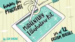 Midcentury Illustrators Kit Procreate brushes