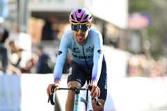 LAIGUEGLIA, ITALY - MARCH 05: Giovanni Carboni of Italy and Team Unibet Tietema Rockets crosses the finish line during the 62nd Trofeo Laigueglia 2025 a 197km one day race from Laigueglia to Laigueglia on March 05, 2025 in Laigueglia, Italy. (Photo by Dario Belingheri/Getty Images)