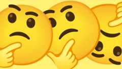 A collage of Google thinky face emojis.