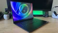 2025 Razer Blade 16 gaming laptop on a wooden desk