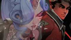 Apollo from Deadlock stands smug, while a wounded Celeste is superimposed on the background.