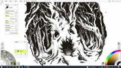 A sketch of a tree monster created in ArtRage Vitae