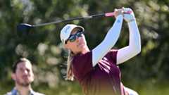 Jennifer Kupcho hits a drive during the final round of the 2025 The Annika