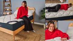 A Tom's Guide mattress tester sleeping on the DreamCloud mattress