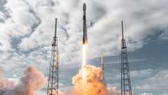 A SpaceX Falcon 9 rocket launches 143 small satellites into orbit from Space Launch Complex 40 at the Cape Canaveral Space Force Station in Florida on Jan. 24, 2021 to mark the Transporter-1 rideshare mission.