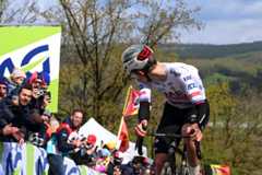 LIEGE BELGIUM APRIL 24 Tadej Pogacar of Slovenia and UAE Team Emirates attacks in the Cte de La Redoute during the 110th Liege Bastogne Liege 2024 Mens Elite a 2545km one day race from Liege to UCIWT on April 24 2024 in Liege Belgium Photo by Dario BelingheriGetty Images