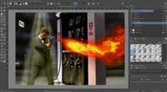 Krita UI image of an with fire
