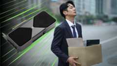 Man holding a box of his stuff on the street after being fired