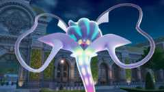 Screenshot of Mega Malamar from Pokemon Legends Z-A, showing a glowy octopus monster looking dumbstruck at the camera.