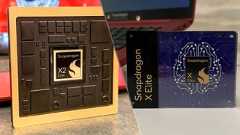 Snapdragon X2 Elite chip case (left) in cut image with Snapdragon X Elite chip case (right)