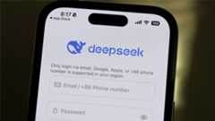 DeepSeek login in page displayed on smartphone