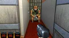 Duke Nukem 3D screenshot showing intense PC gaming FPS action