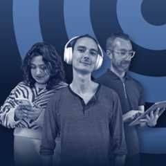 Three members of the TechRadar team using gadgets