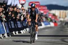 YECLA, SPAIN - FEBRUARY 13: Thomas Pidcock of Great Britain and Team Pinarello Q36.5 Pro Cycling crosses the finish line as third place winner during the 46th Vuelta a la Region de Murcia 2026, Stage 1 a 83.5km stage from Fortuna to Yecla 598m / The race has been neutralized due to strong winds and will resume again at 2pm from the town of Fortuna / on February 13, 2026 in Yecla, Spain.