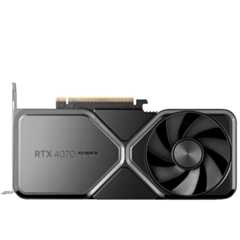 An Nvidia RTX 4070 Super graphics card against a while background