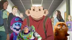 Characters from animated movies and series that will be released in 2026, including Buzz Lightyear from Toy Story 5 plus The Darwin Incident, Hoppers and Mario from The Super Mario Galaxy movie
