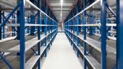 Empty warehouse shelves