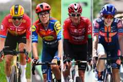 A collage of Alexander Kristoff, Ellen van Dijk, Geraint Thomas and Marta Cavalli