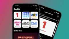A screenshot of the Apple Music Radio homepage and Apple Music 1 radio station 
