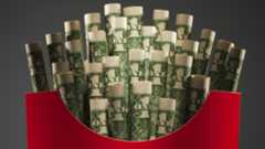 Fry container with money