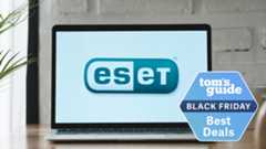 Laptop with ESET on display