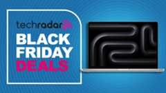 Apple MacBook Pro (16-inch, M4 Pro) against a blue TechRadar deals background