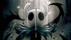 The Knight holds blade in front of his head as darkness swirls in key art for Hollow Knight, used in Edge Magazine's Hollow Knight Time Extend feature
