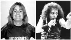 Photographs of Ozzy Osbourne in 1980 and Ronnie James Dio performing live