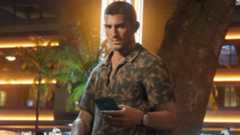 Jason, one of the protagonists of GTA 6, holding a phone.