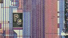 Intel 386 die detail showing the 'PG' initials