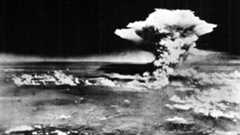 mushroom cloud emanating from the detonated Little Boy atomic bomb